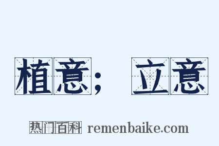 植意;立意是什么意思的图片